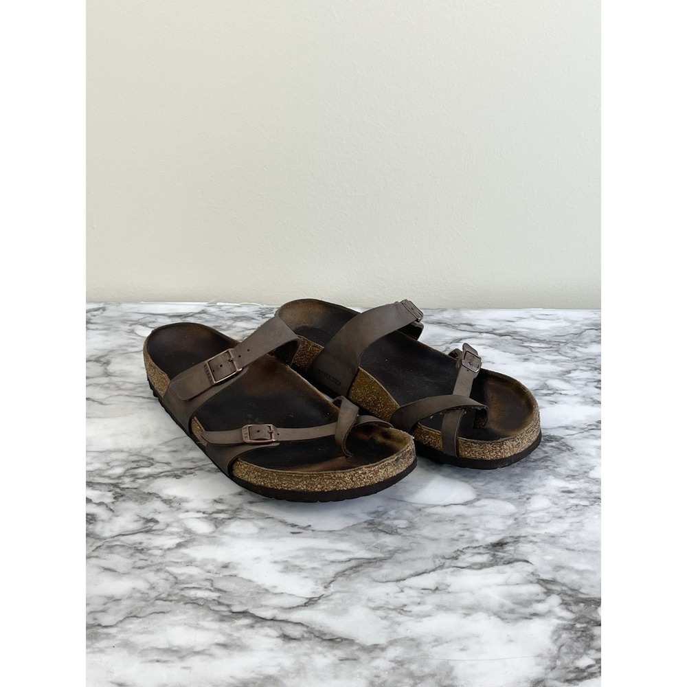 Birkenstock Mayari Slide Sandals Brown Hippie Retro Strappy Sz 43
